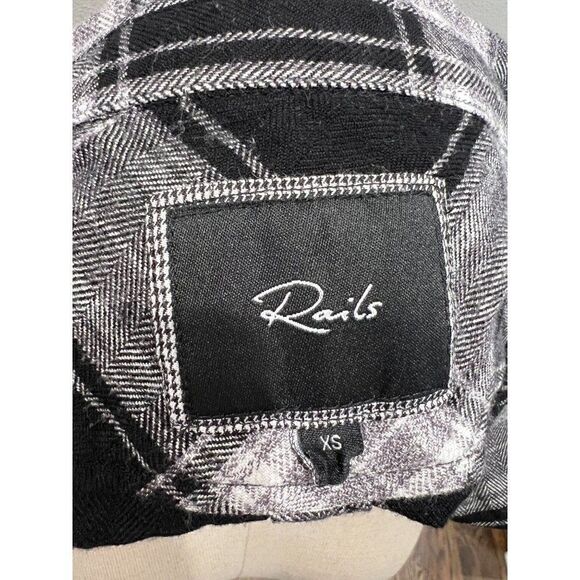 Rails Black & White Flannel Shirt Size XS - Picture 3 of 3